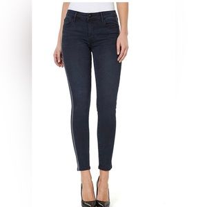 Numero Vienna Mid-Rise Side-Stripe Skinny Ankle Jeans
